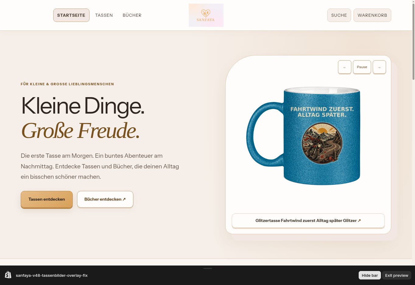 Website-Vorschau von SANFAYA